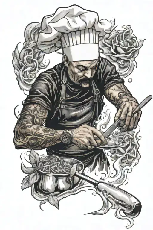 Chef Cooking Up A Storm