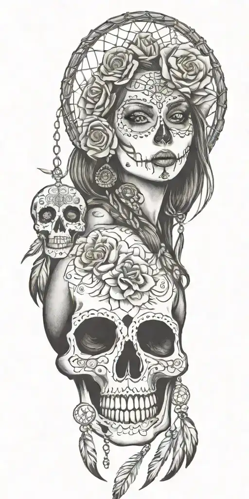The Dream Catcher And La Catrina