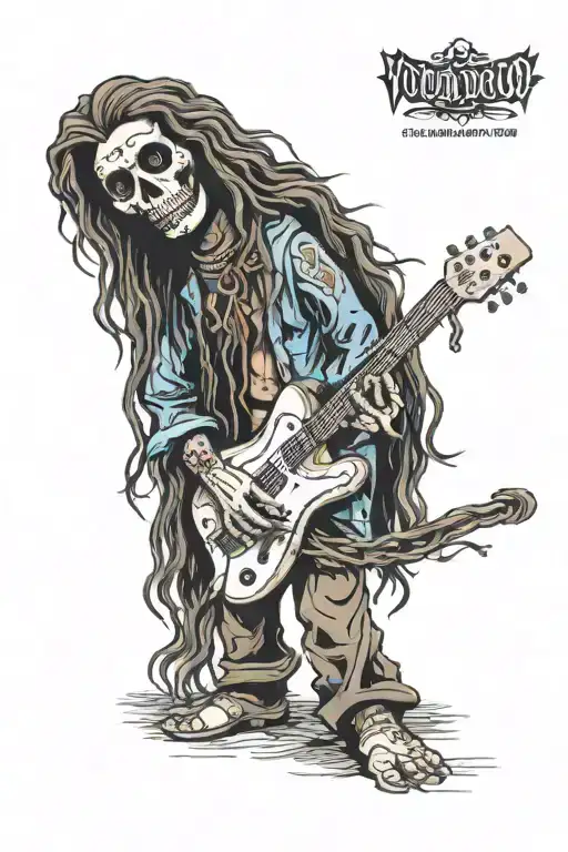 Standing Male Voodoo Doll With Long Hair And Hole In Body