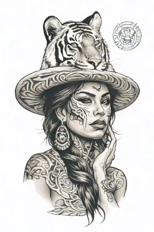 Woman With A Tiger Face