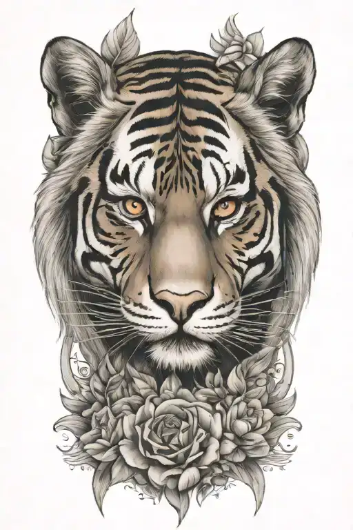 Woman With A Tiger Face