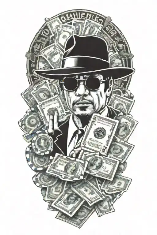 Include Scarface 100 Dollar Bills And Poker Chips