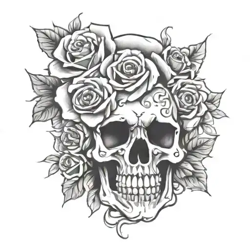 Skull And Rose