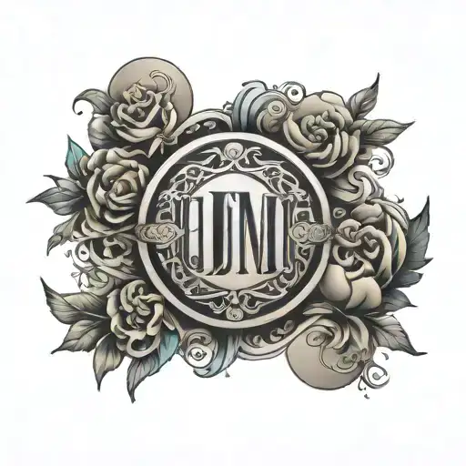 Stomach Tattoo Featuring Initials Jlm