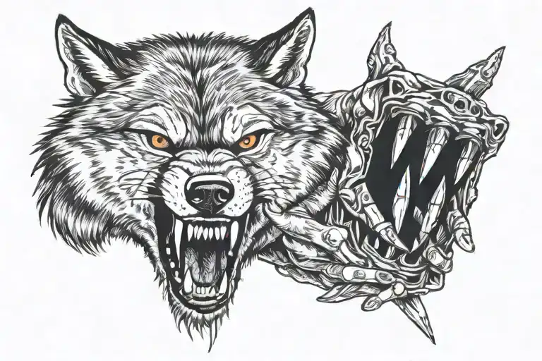 A Picture From First Person View Showing Me Killing A Wolf With My Hands With A Knife