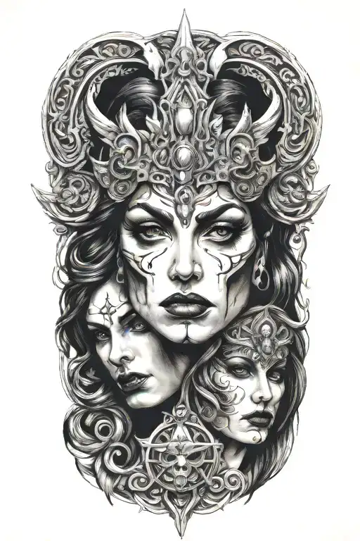Hekate Three Faces Stare