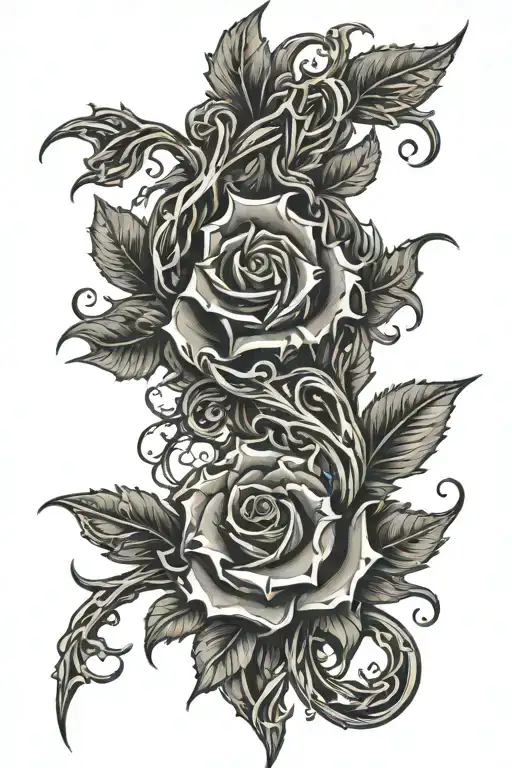 Twisted Ornate Thorns On A Vine