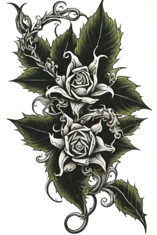 Twisted Ornate Thorns On A Vine