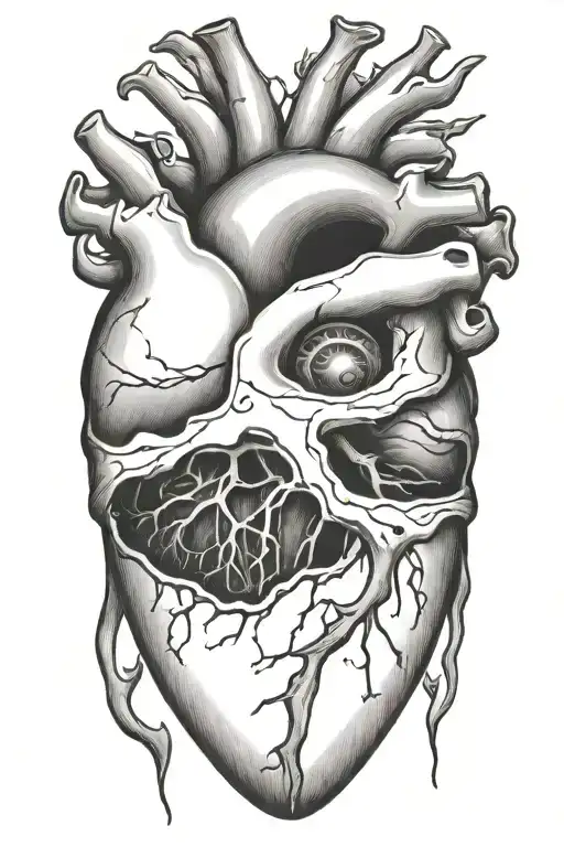 Anatomical Heart With Some Cracks In It