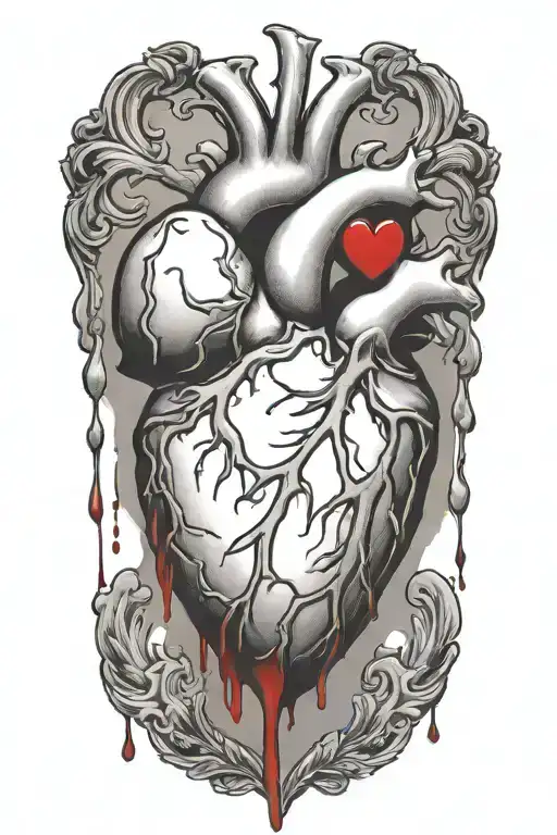 Anatomical Heart With Blood Dripping
