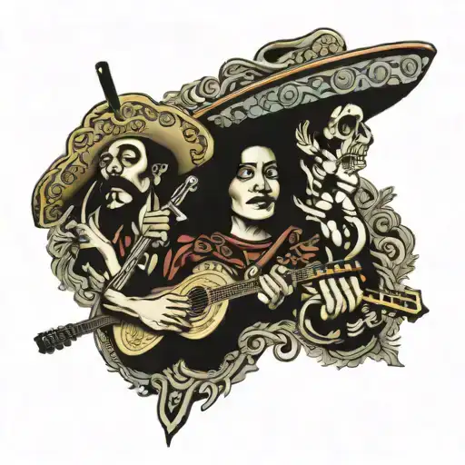 Mexican Inspired Tapestry Depicting Life Events