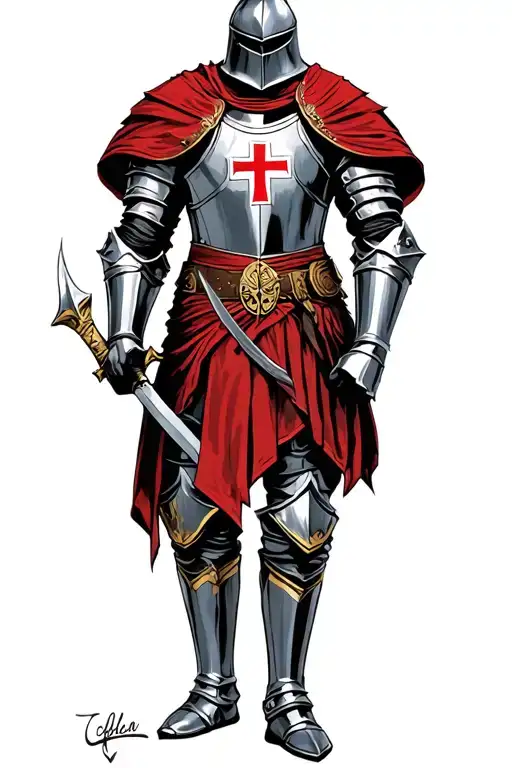 Knights Templar Knight In Full Armor