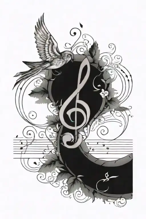 Treble Clef Nature Birds