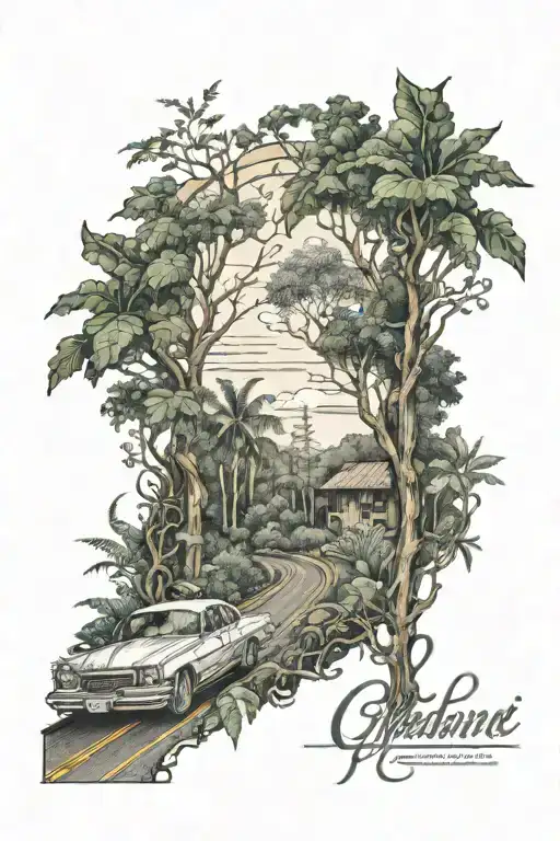 Leafy Forest With Road