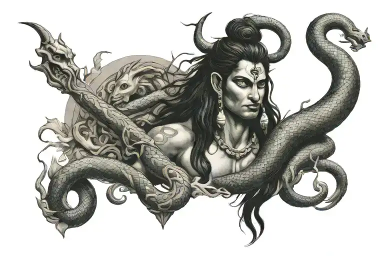 Aesthetic Shiva With Snake