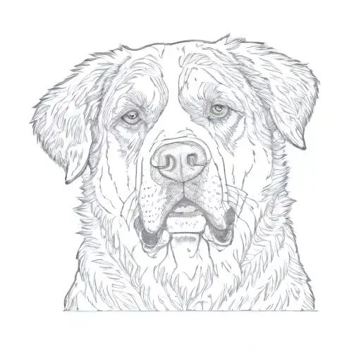 Outline Of A Saint Bernard Dog
