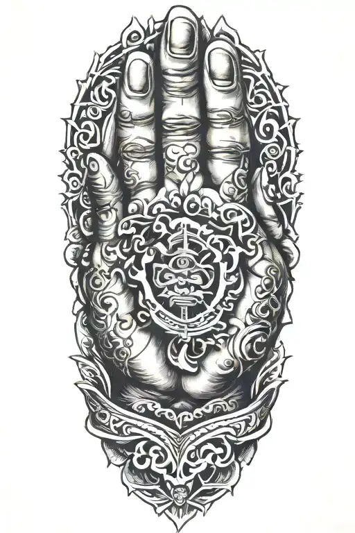 Praying Hands Surrounded