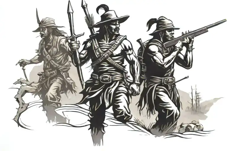 Warrior Silhouette Hiking