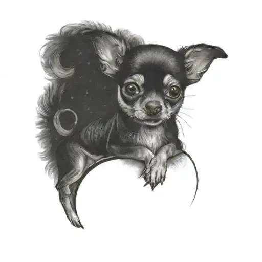 A Chihuahua Sitting On The Moon