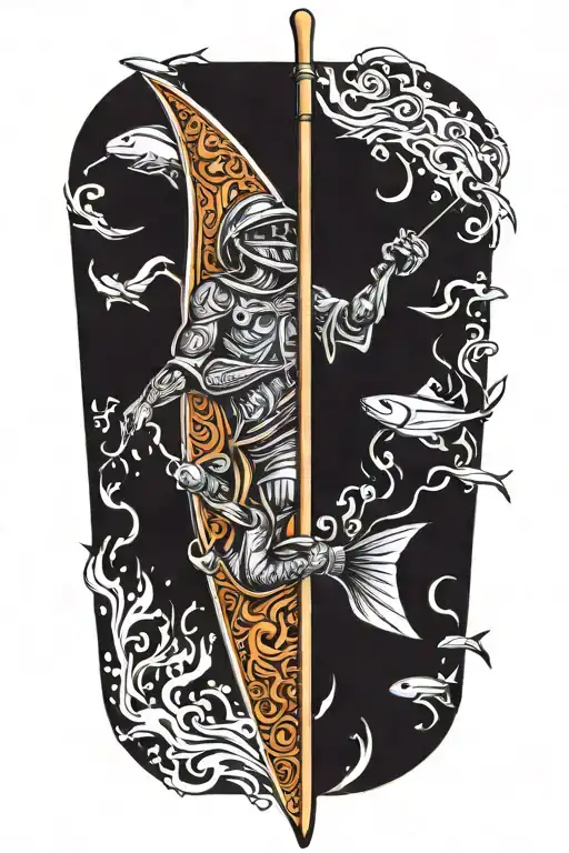 Fire Surf Board Fishing Rod Transforming Raw Material