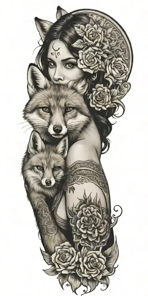 Woman And Fox