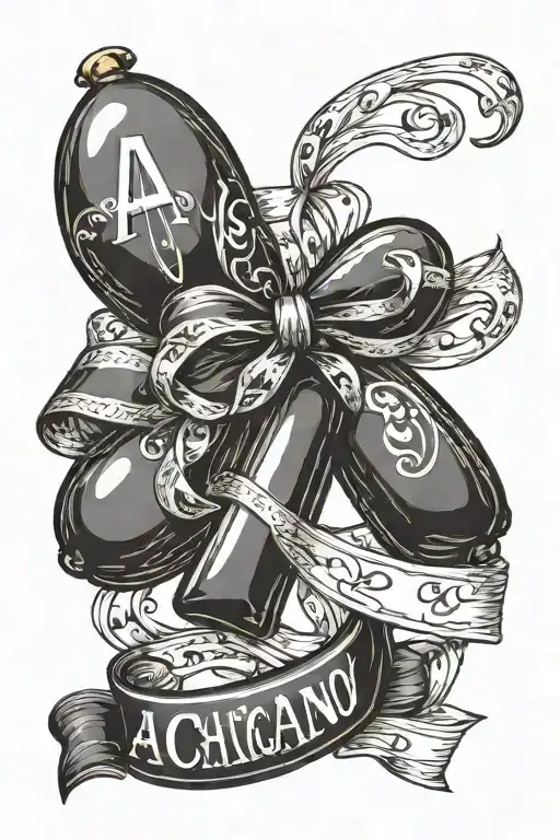 Black Balloon With A Ribbon Spelling Out The Letter A