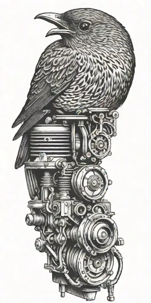 A Robin Bird Perched On A Vintage Car Engine Beautiful Crazy In Text
