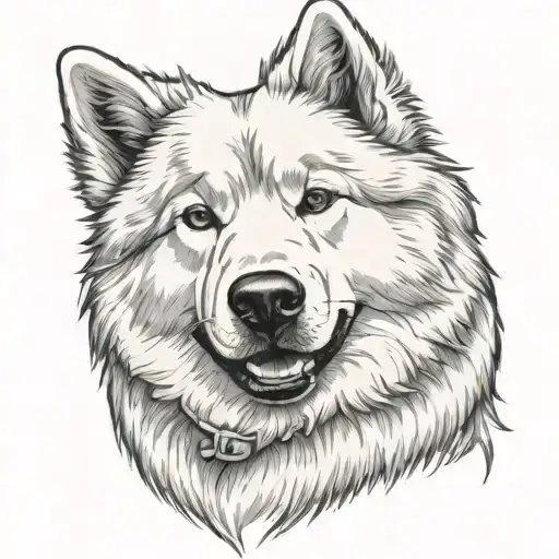 Samoyed Dog Looking