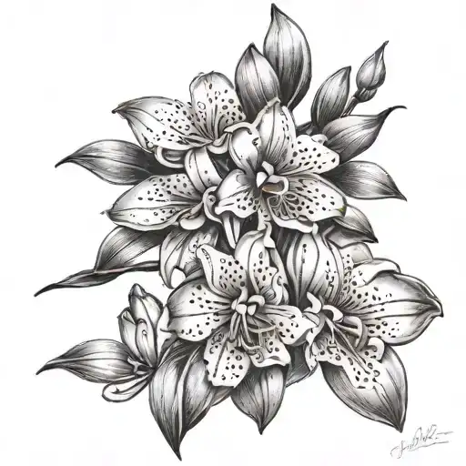 Mountain Laurel Flower With Orchid Flower