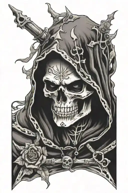 Skull In Cloak Hood