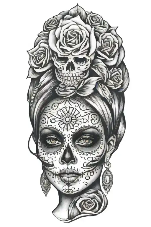 Candy Skull Woman Face