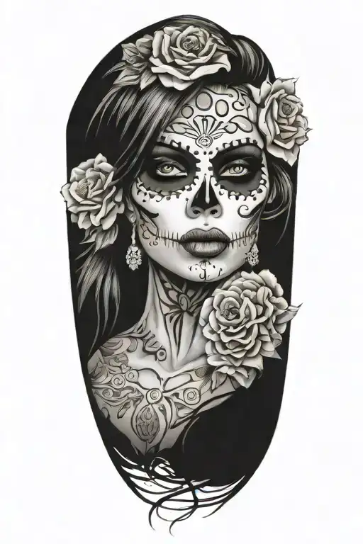 Sexy Woman Day Of The Dead Skull Face