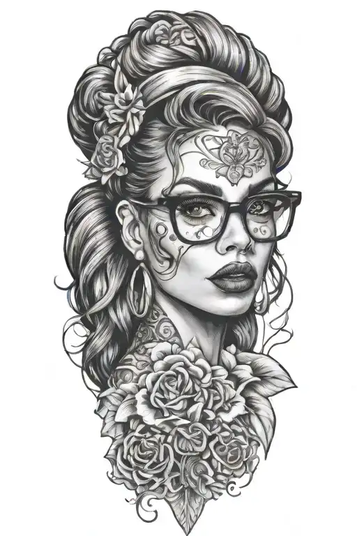 Sexy Woman With Glasses Lips