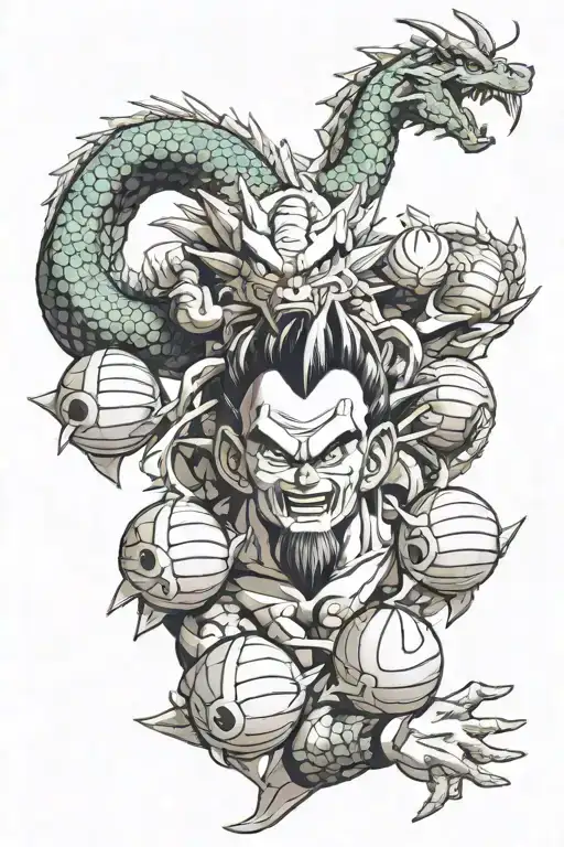 Dragon Ball Z Dragon Around Arm With The 7 Dragon Balls