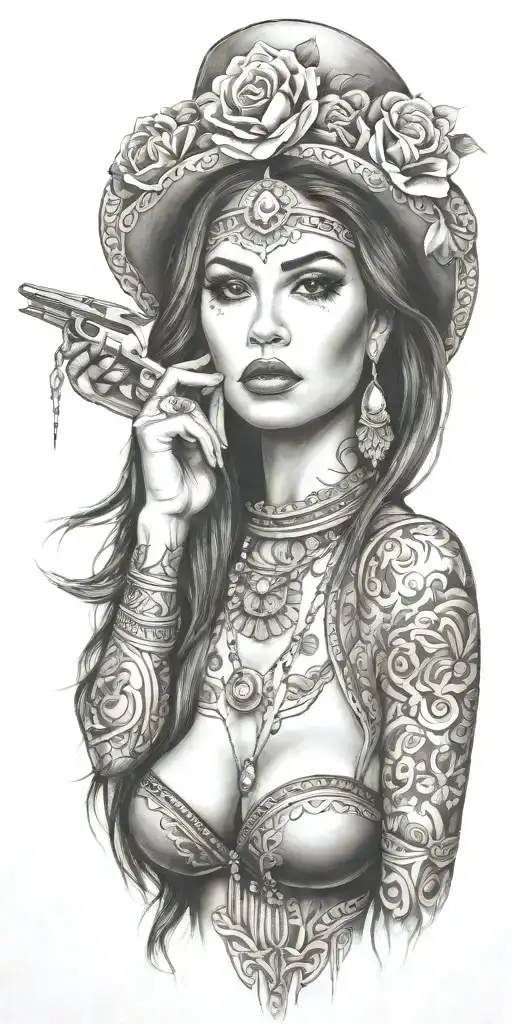 Sexy Mexican Gangster Woman