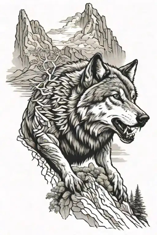 Wolf Climbing Mountain