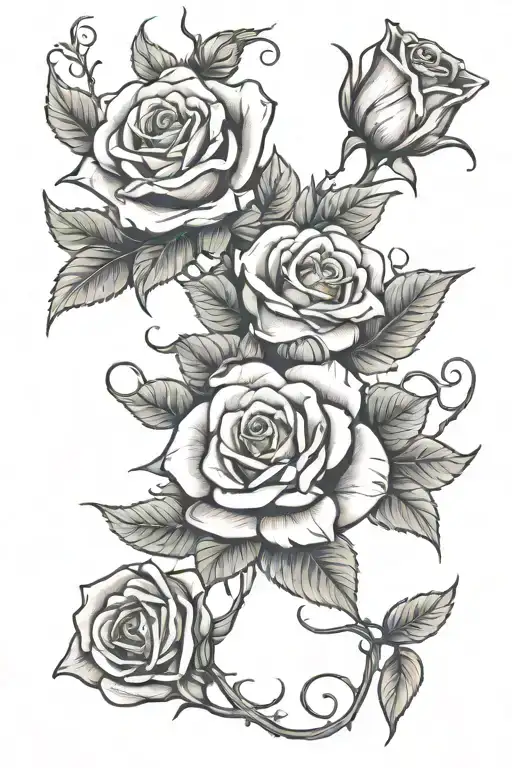 Rose And Honeysuckle Flowers