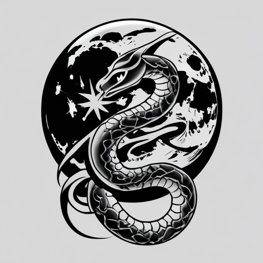 Moon’s Eternal Serpent Tattoo idea