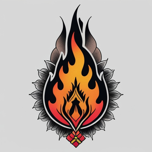 Sacred Flame of the Wolf’s Path Tattoo idea