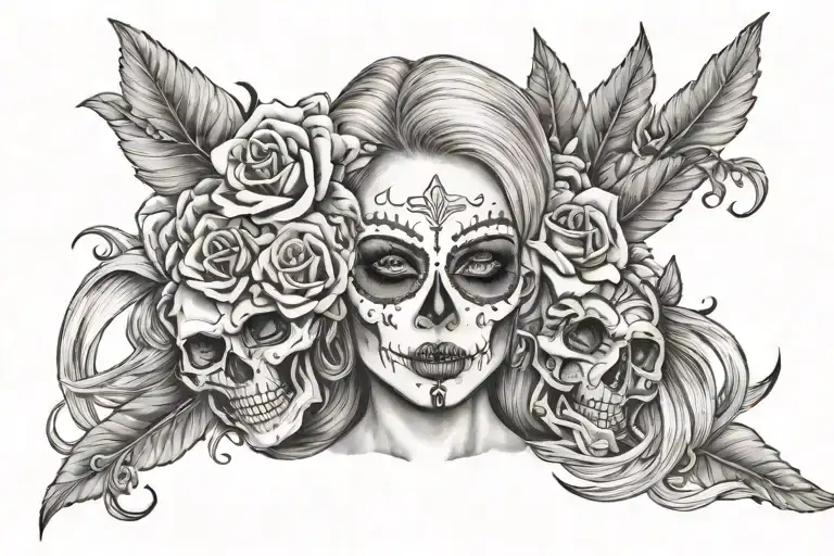 Blonde Woman Half Skull