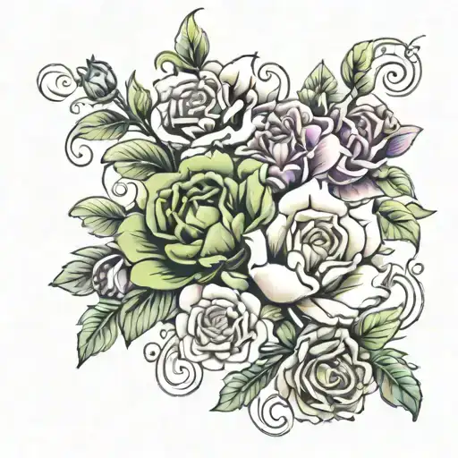 Background Of Flowers And In Front Of It The Name Sonia