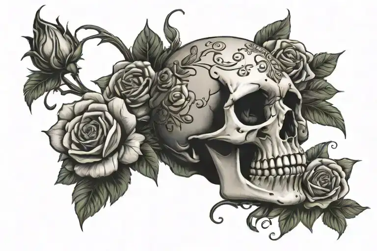 Skull With Roses