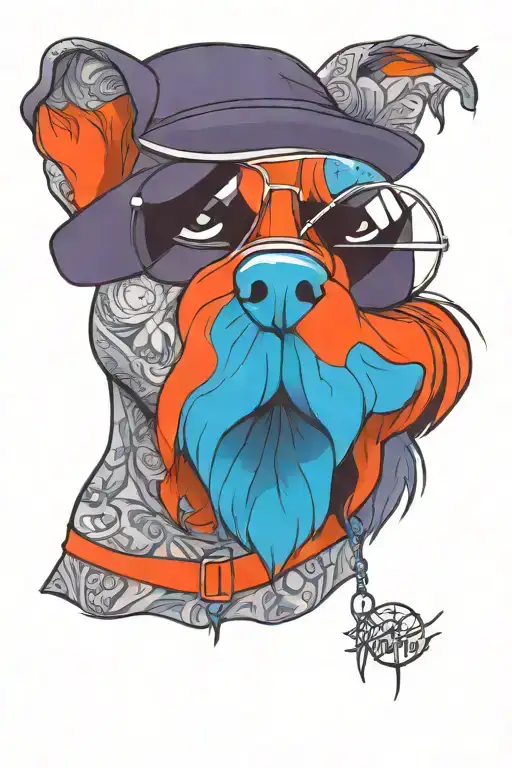 Dog Wearing Sunglasses With A Beard