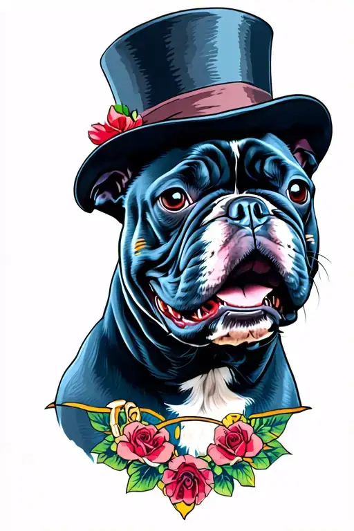French Bulldog Blue With A Top Hat