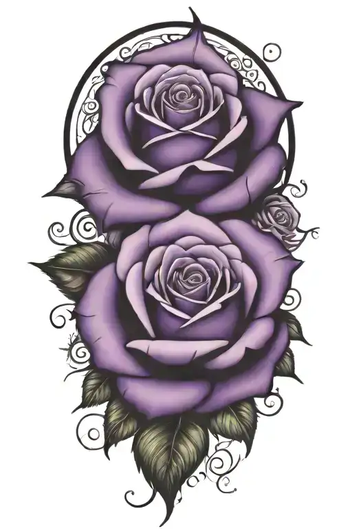 Roses Purple Black