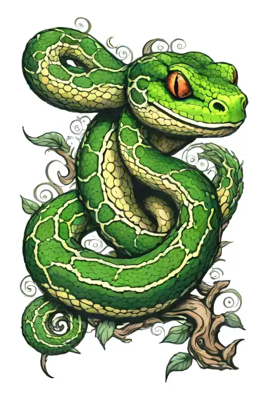 Green Tree Python Back