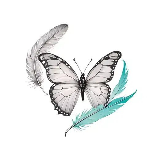 Minimalist April 20 1997 With Butterfly And Feather