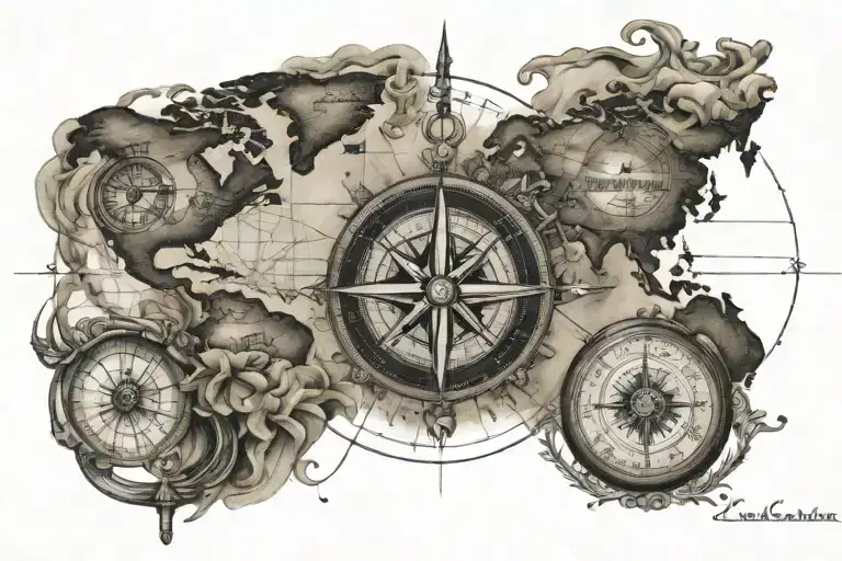 Compass World Map Anchor