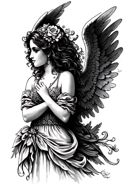 Innocent Female Angel Whimsical Design