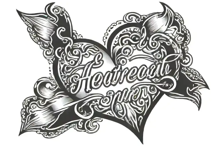 Heartbeat Line Intertwined With A Heart And The Words Darren Forever